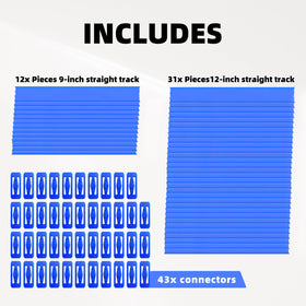 K TOMOTO 86-piece straight track set blue for expanded layouts