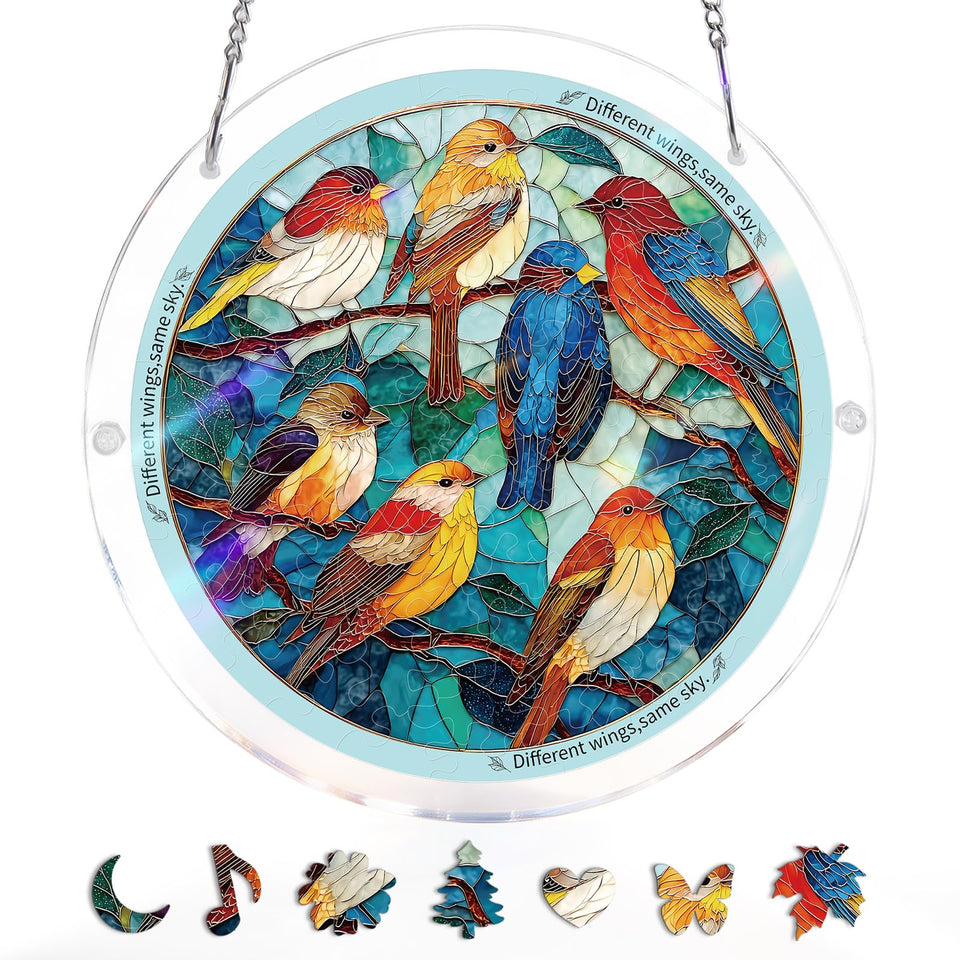 KAAYEE acrylic puzzles suncatcher birds delivers vibrant window light and decorative charm.