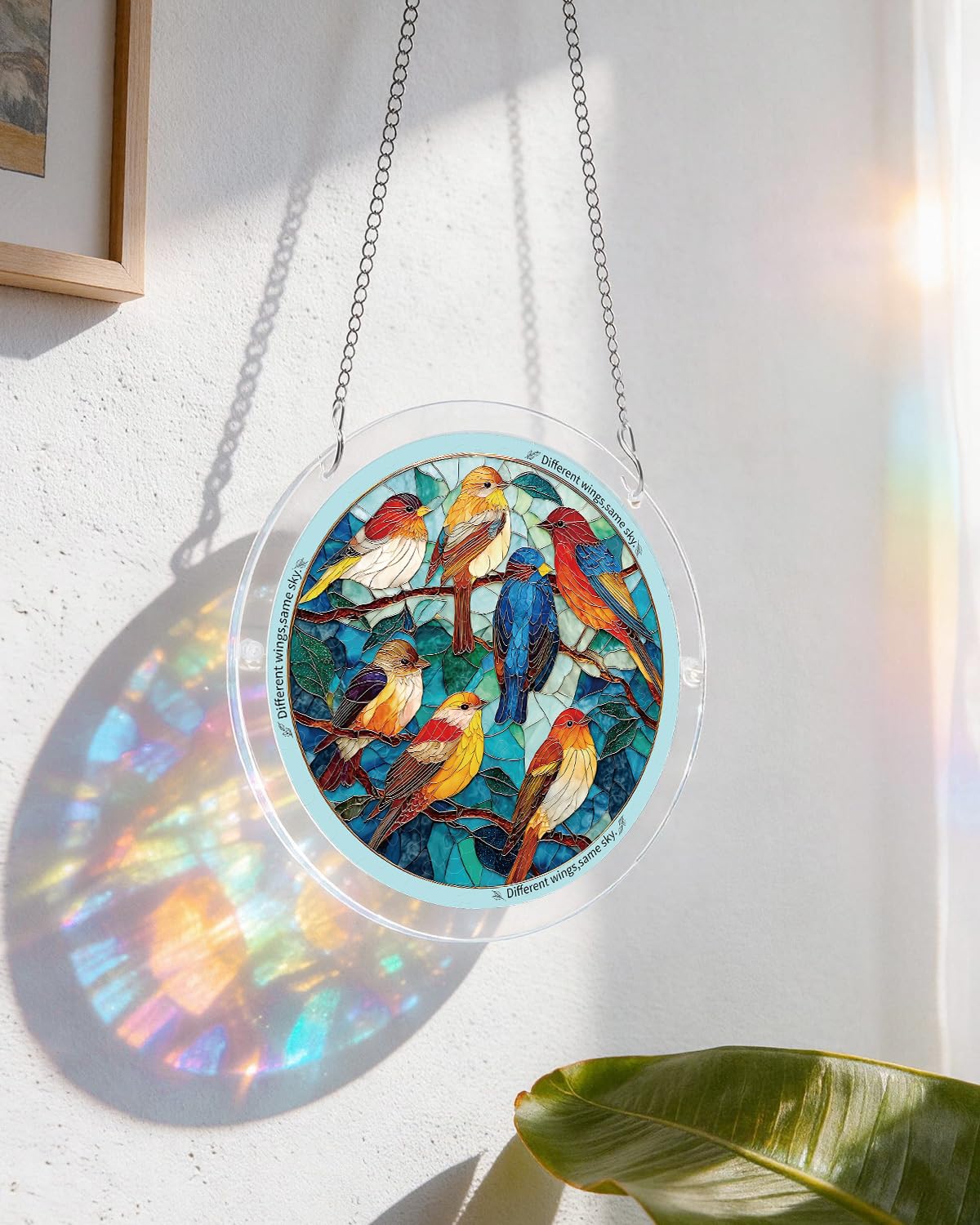 KAAYEE acrylic puzzle suncatcher in birds adds playful DIY flair to any window.