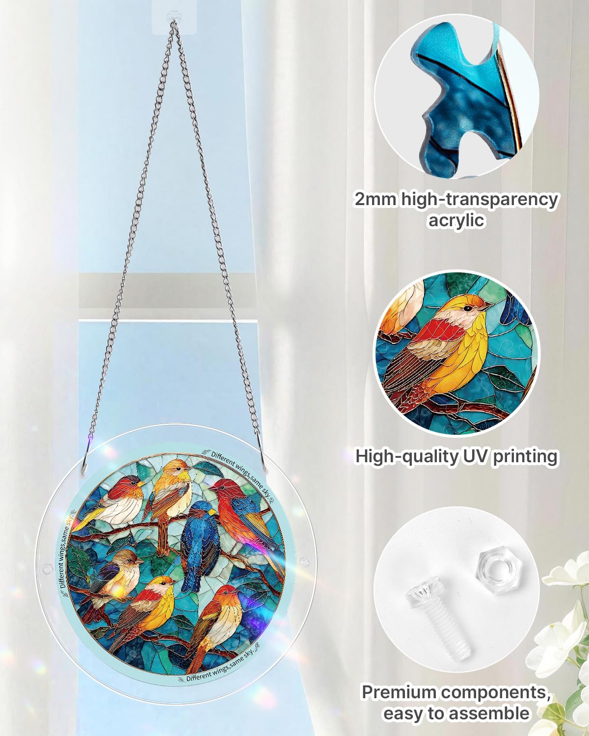 KAAYEE puzzle suncatcher uses durable diamond acrylic for long-lasting display.
