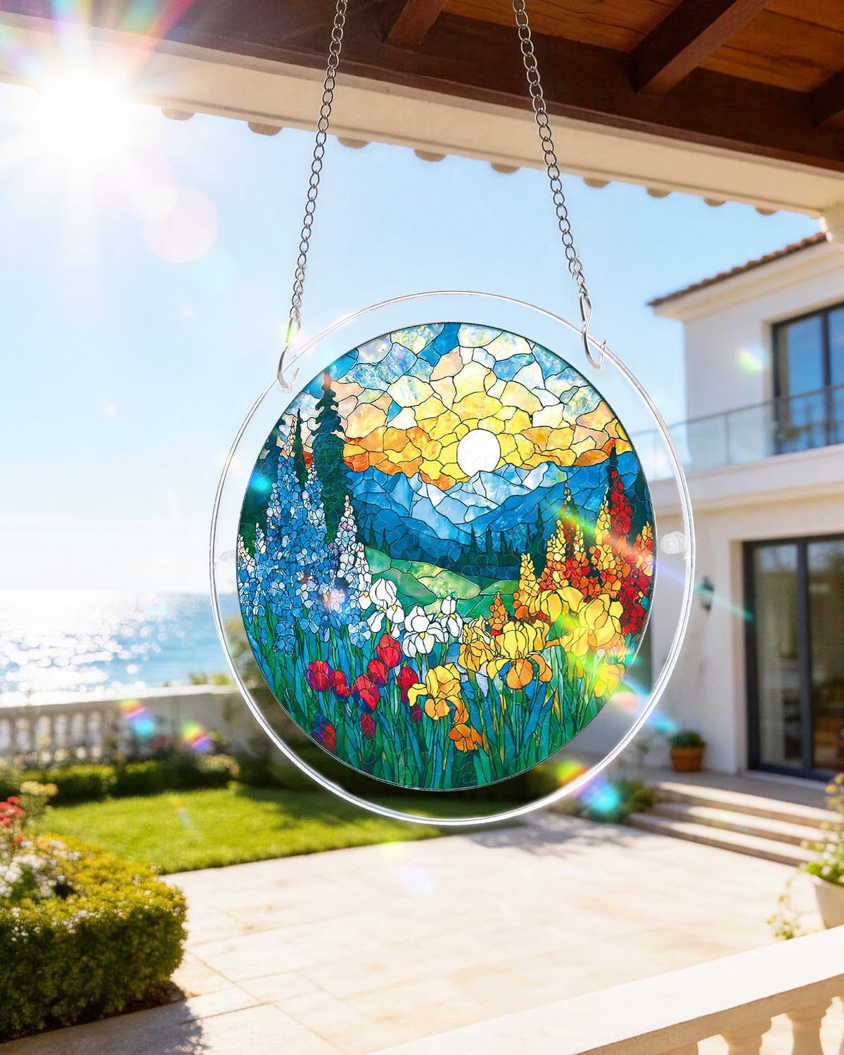 KAAYEE Dawn Flower puzzle suncatcher during assembly adds hands-on decor fun