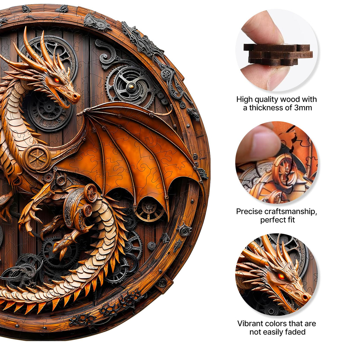 KAAYEE Dragon Puzzle wings shine with metallic sheen