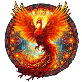 KAAYEE Phoenix wooden puzzle with a unique shape and vibrant colors, ideal for family nights