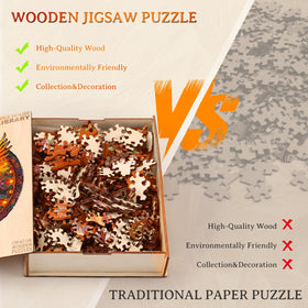 KAAYEE size guide showing the puzzle's fit on shelves
