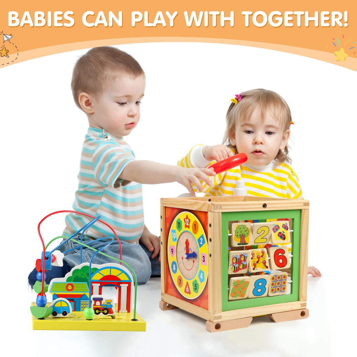 KABENFIS wooden activity cube animal maze aids visual tracking and recognition
