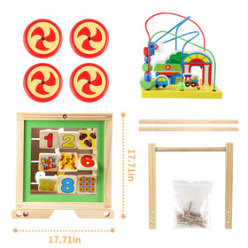 KABENFIS wooden activity cube smooth edges ensure safe, comfy play