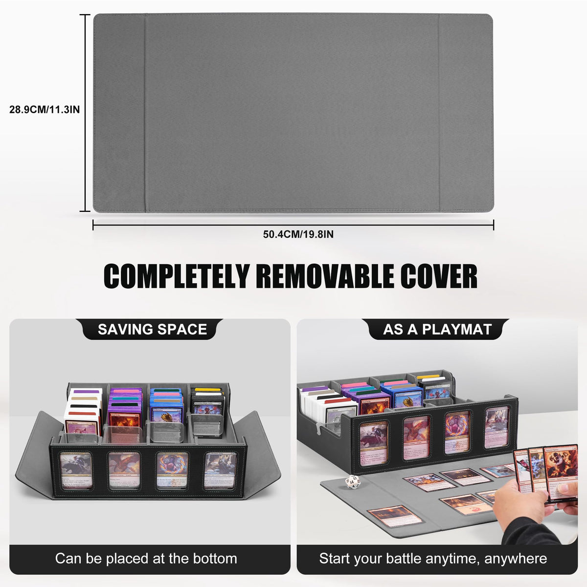 Kabinka 24 removable dividers help organize decks and labels.