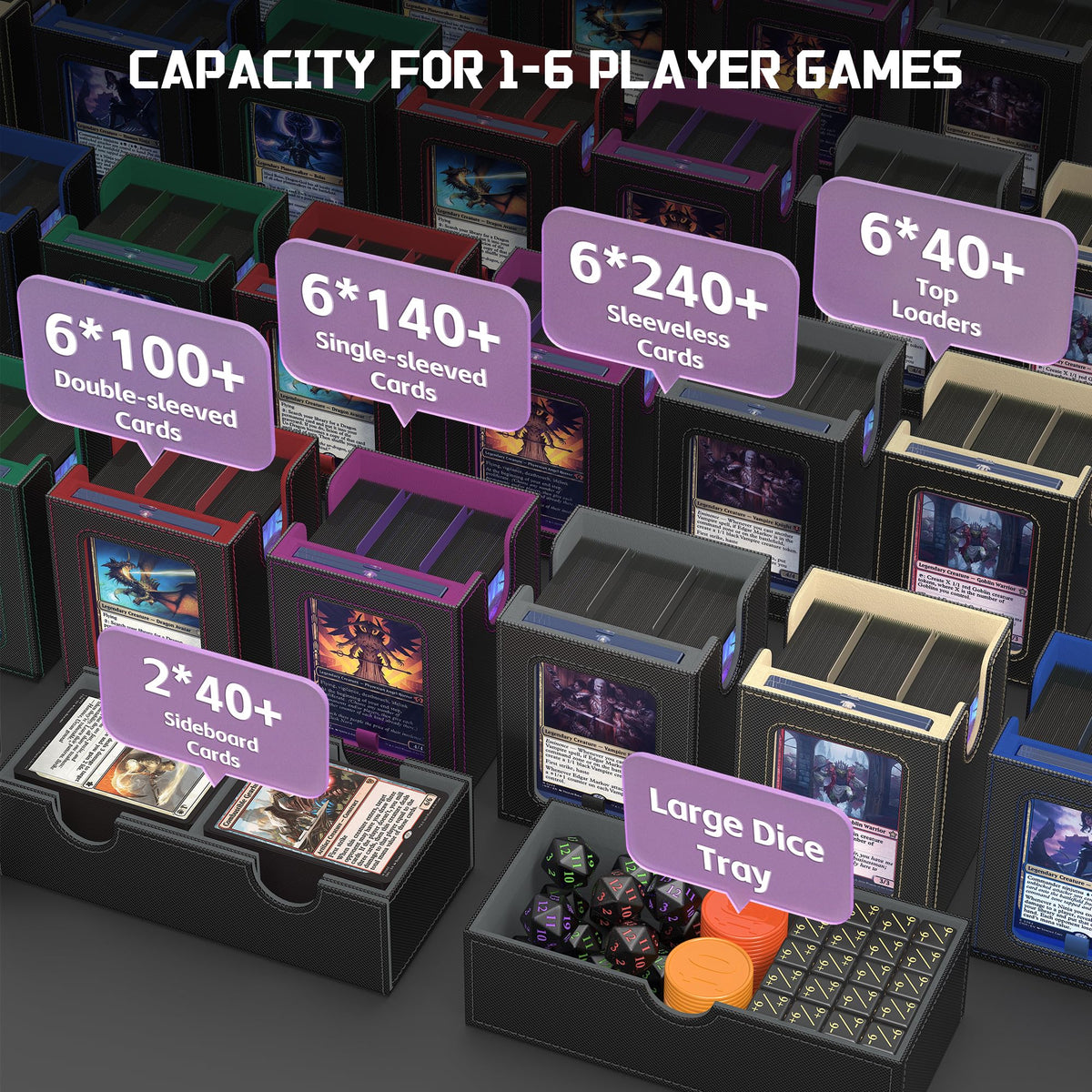 Kabinka large acrylic window display lets you view commander cards at a glance
