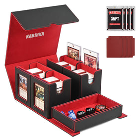 Kabinka card deck box with four small boxes and magnetic bricks for organized commander decks.