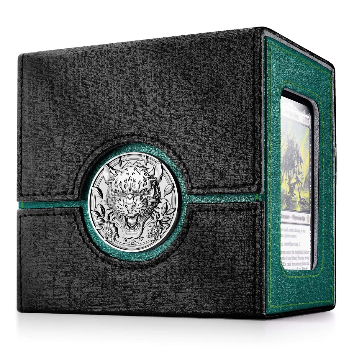 Kabinka Commander deck box with metal emblem enhances MTG tournament style.