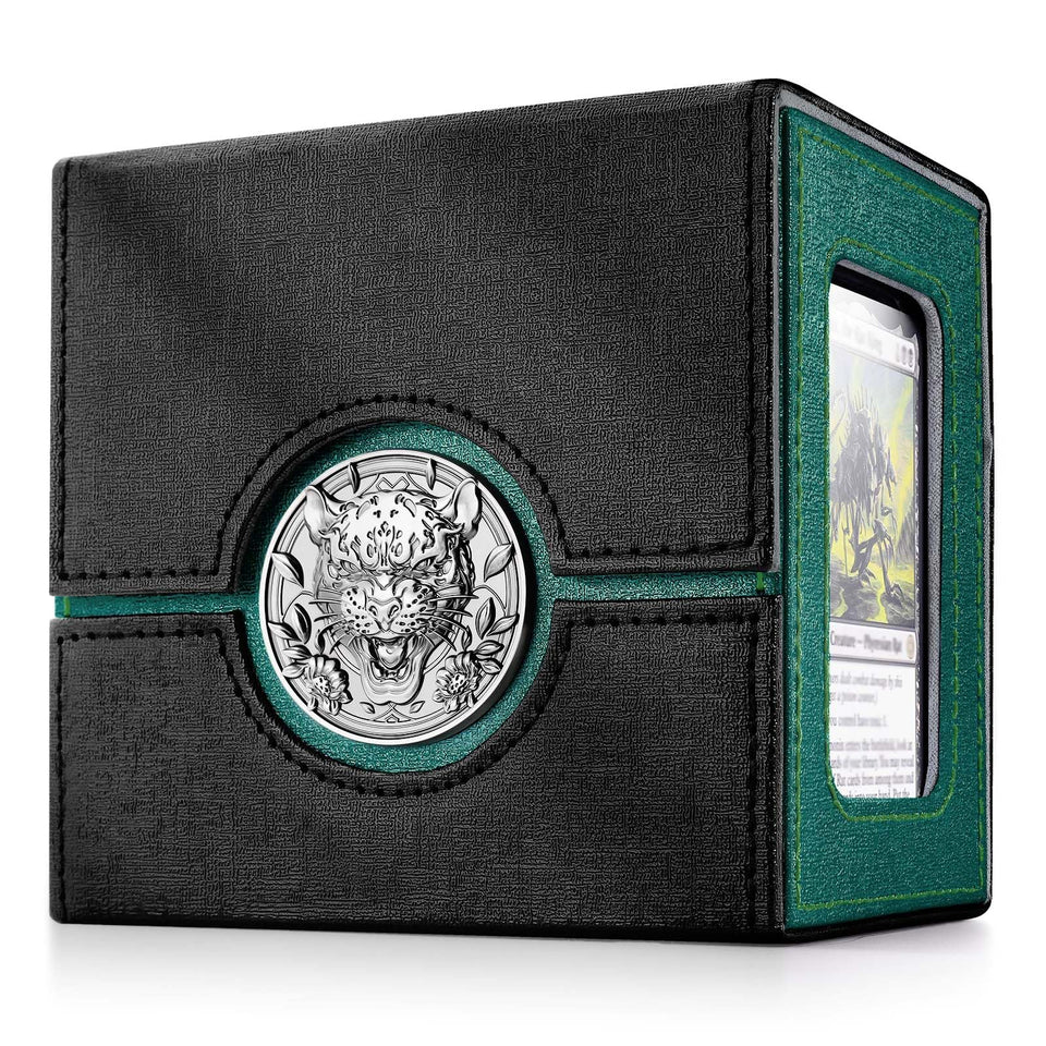 Kabinka Commander deck box with metal emblem enhances MTG tournament style.