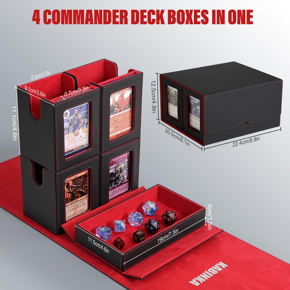 Kabinka dividers help classify cards for quick access during play.
