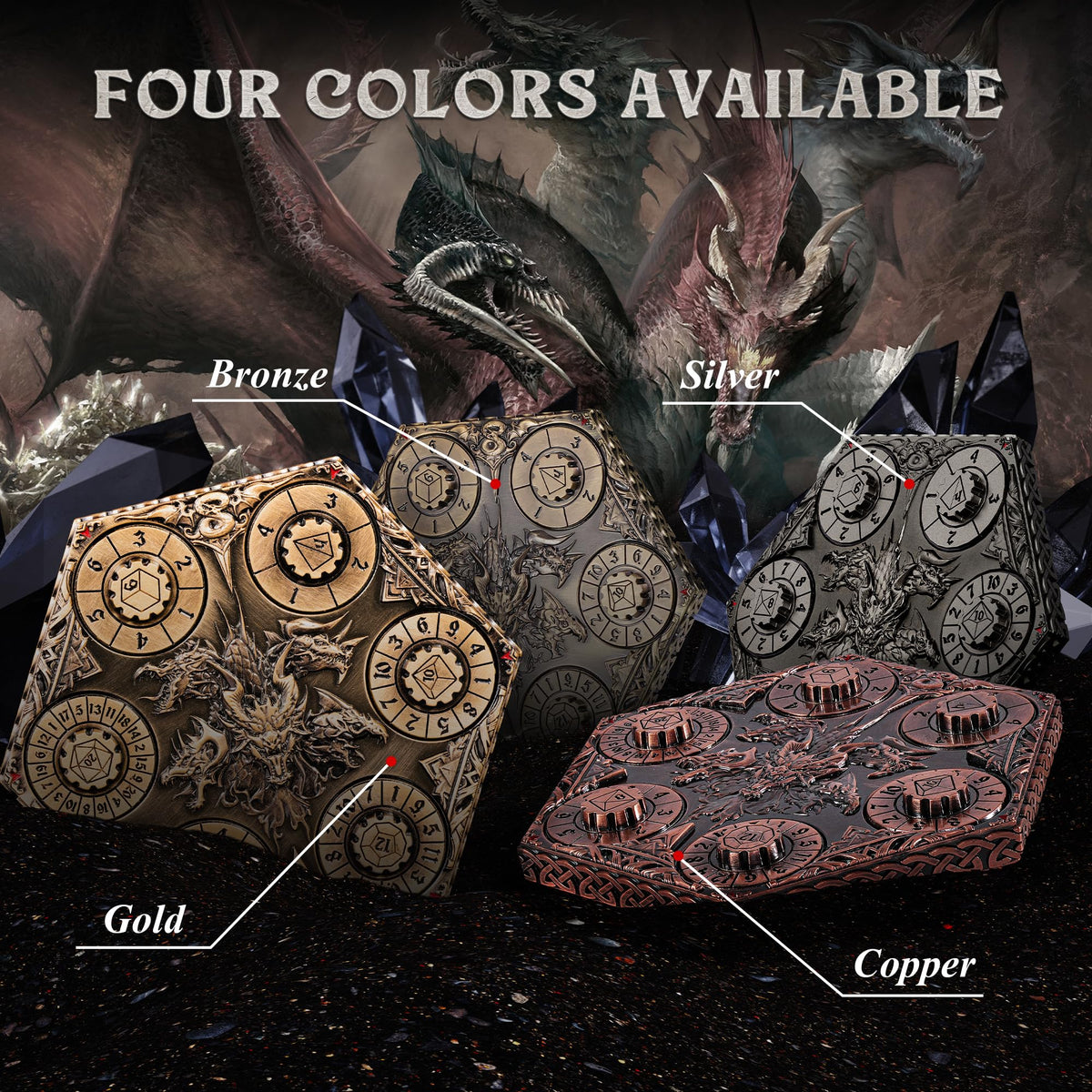 Kabinka DND dice supporting D4 through D20 in one set