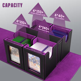Kabinka four magnetic card holders secure display-ready sleeves.