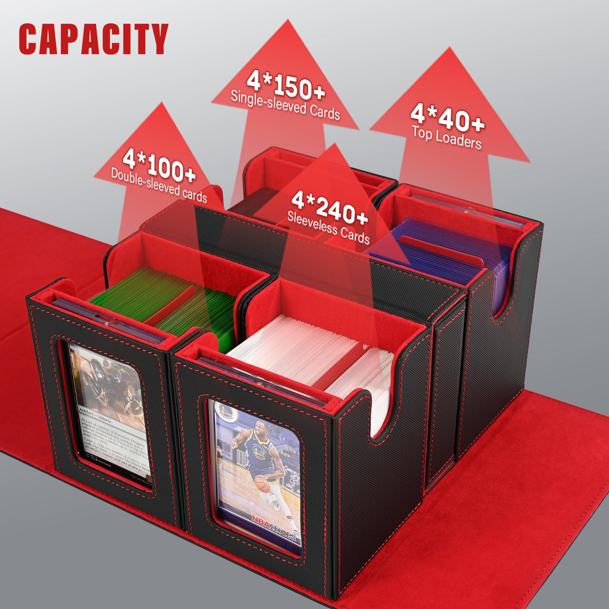 Kabinka four magnetic card holders showcase prized cards safely.