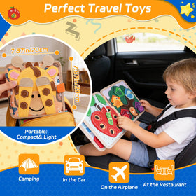 Kabiuby giraffe busy book reinforced stitching ensures long lasting toddler play