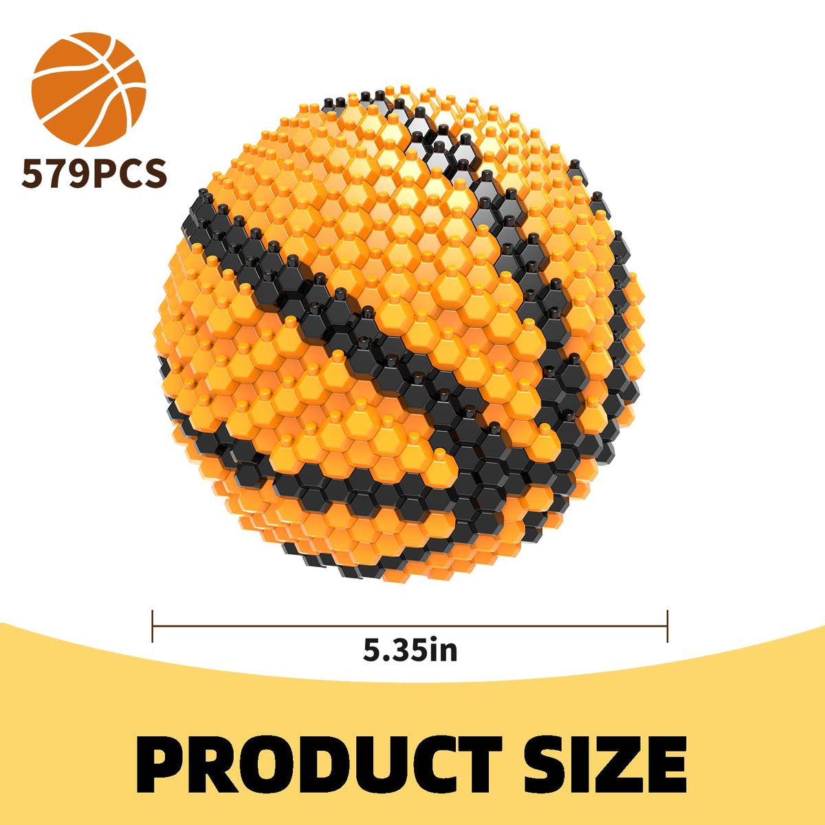KADELE polyhedral blocks assembly showcasing complex spherical model for desk display