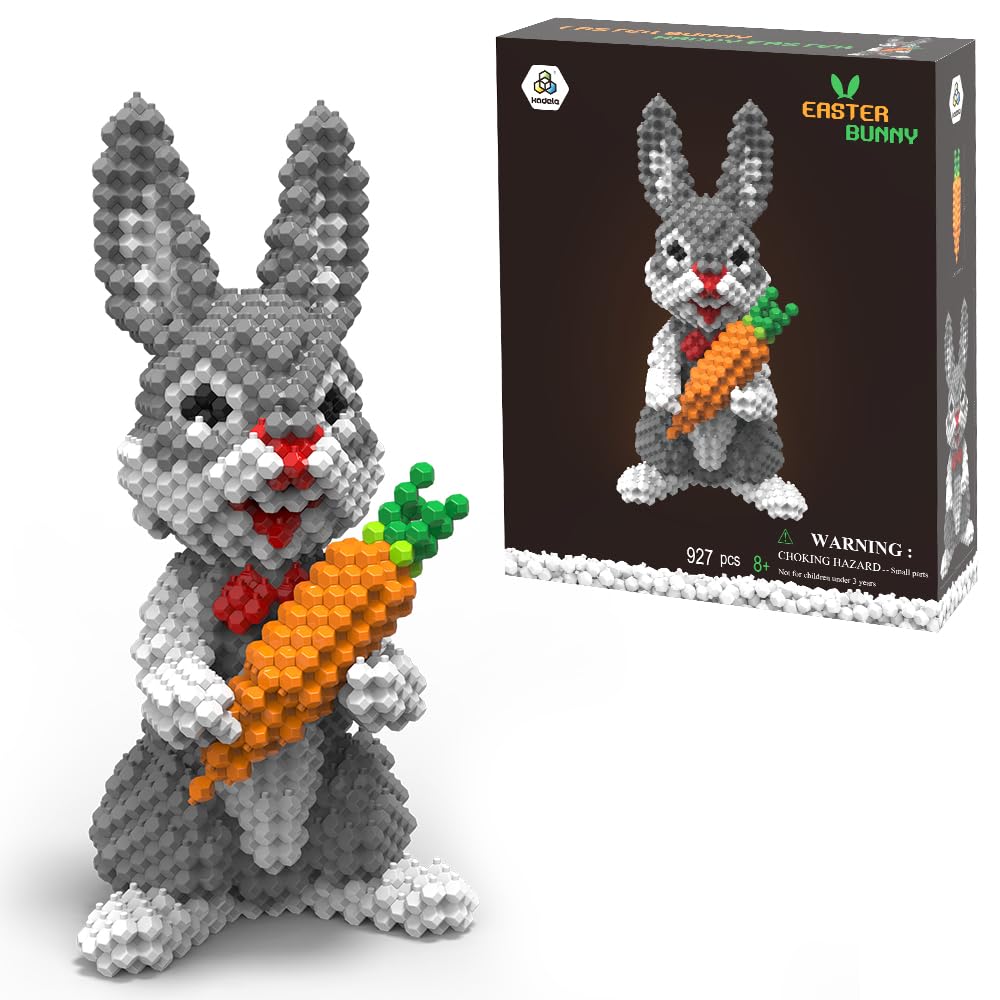 KADELE Easter Bunny Building Sets featuring 927 pieces for decorative display and STEM play