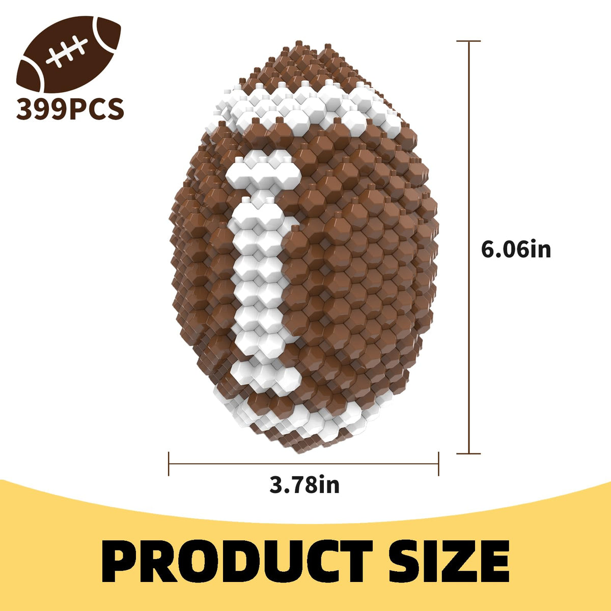 KADELE Football Block Set desk décor showcases a realistic football sculpture.