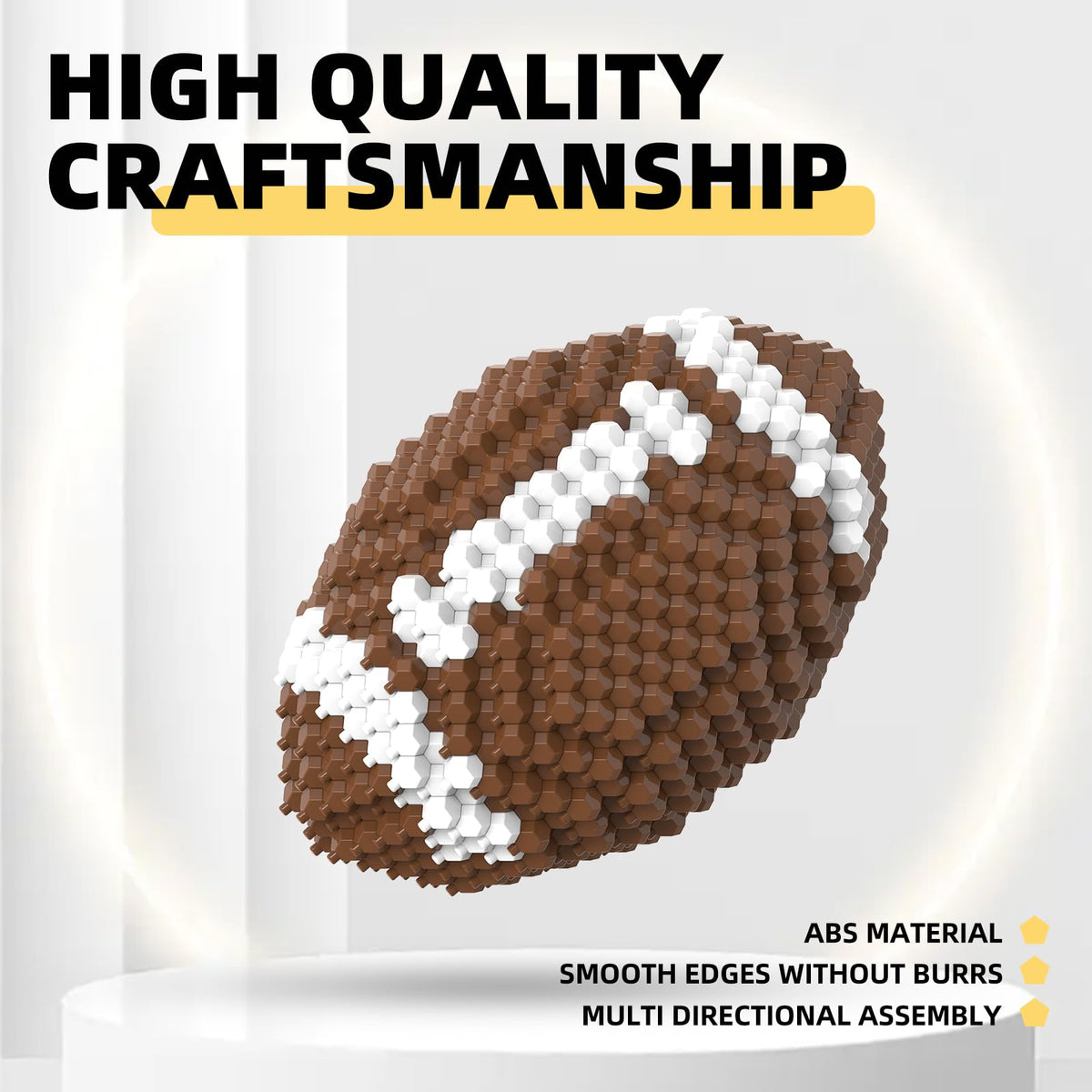 KADELE Football Block Set realistic football model enhances display appeal.