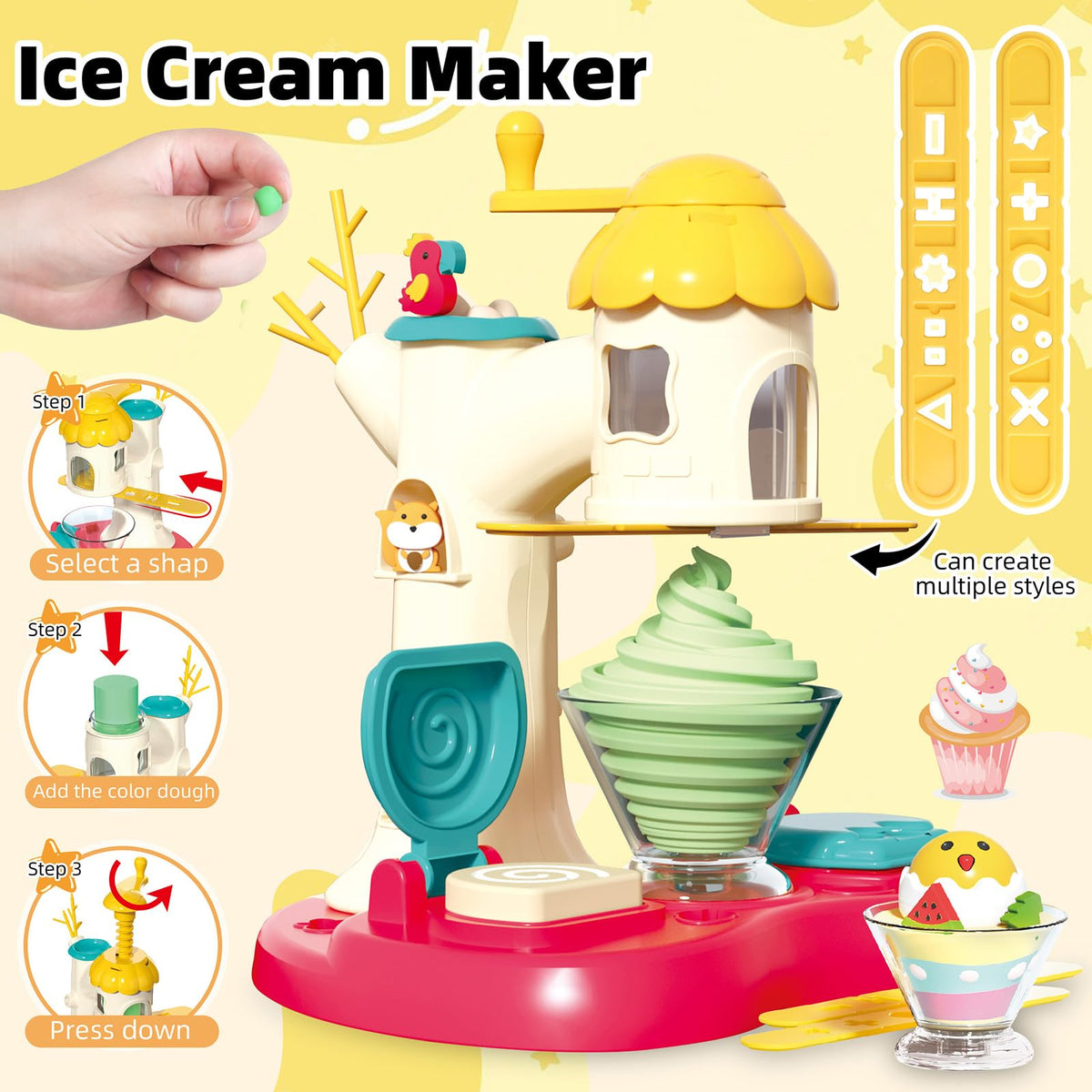 Kaelinda cake maker with candles enabling imaginative storytelling during pretend baking