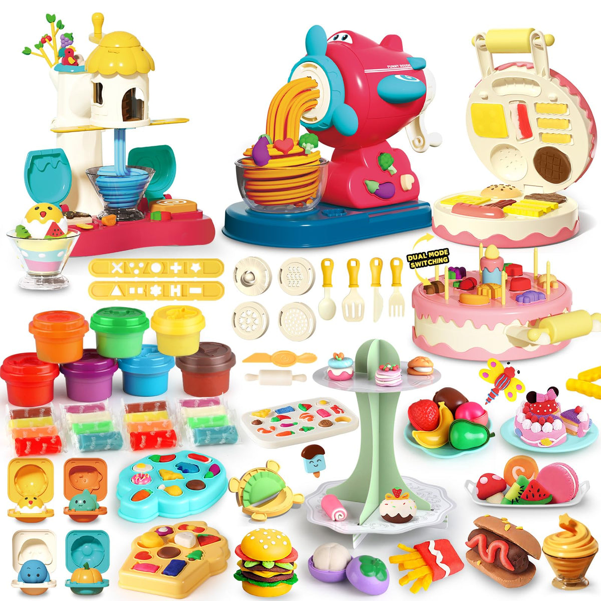 Kaelinda 4-in-1 playdough ice cream maker in action, promoting fine motor skills during pretend play