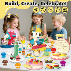 Kaelinda playdough noodle maker helping kids practice hand-eye coordination with colorful shaping