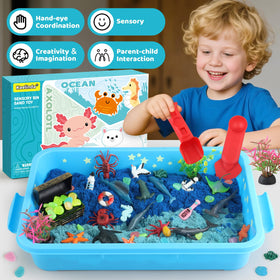 Kaelinda Ocean Sensory Bin nighttime play with glow effects