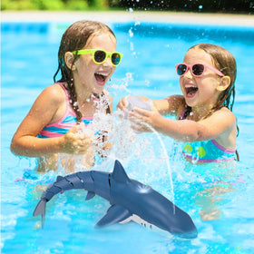 Kafuzi RC shark toy diving action in pool for immersive play