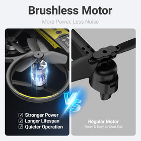 KAGEEN drone uses brushless motors for quieter power and longer-lasting flights.
