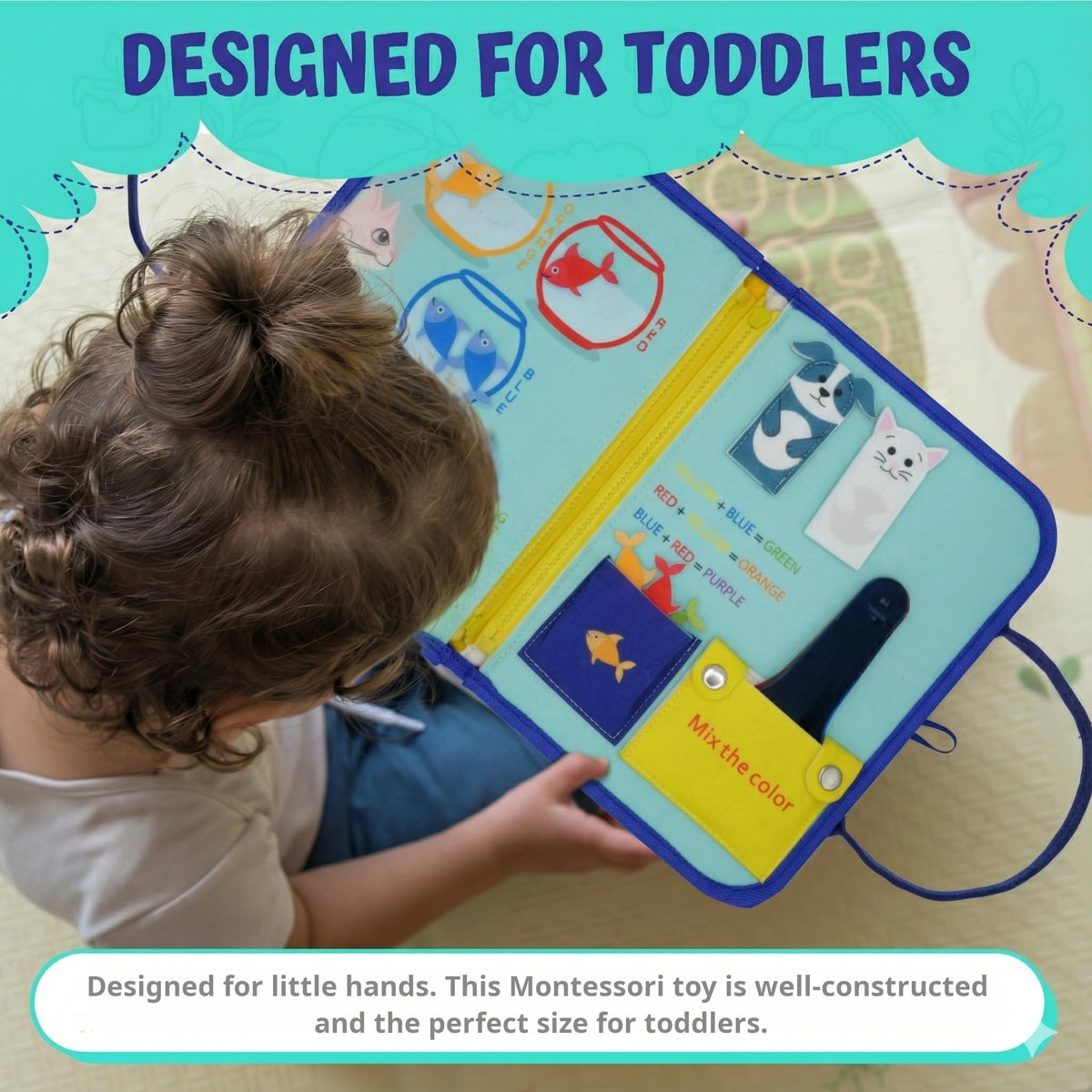 KAHOUETT Busy Board fine motor activities boost dexterity with interactive puzzles