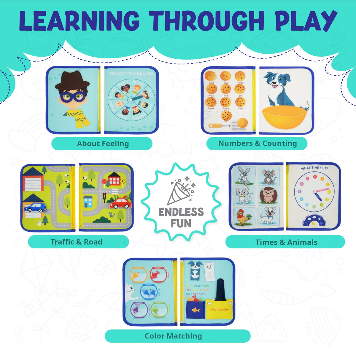 KAHOUETT Busy Board sensory textures invite tactile exploration and focus