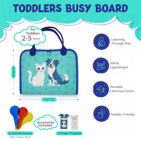 KAHOUETT Montessori Busy Board travel friendly design fits bags for on the go play