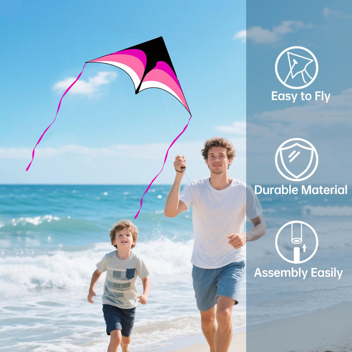 Kaiciuss 3-pack delta kites for easy setup and shared fun
