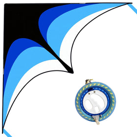 Kaiciuss 60-inch delta kite on the beach, easy takeoff for kids and adults.