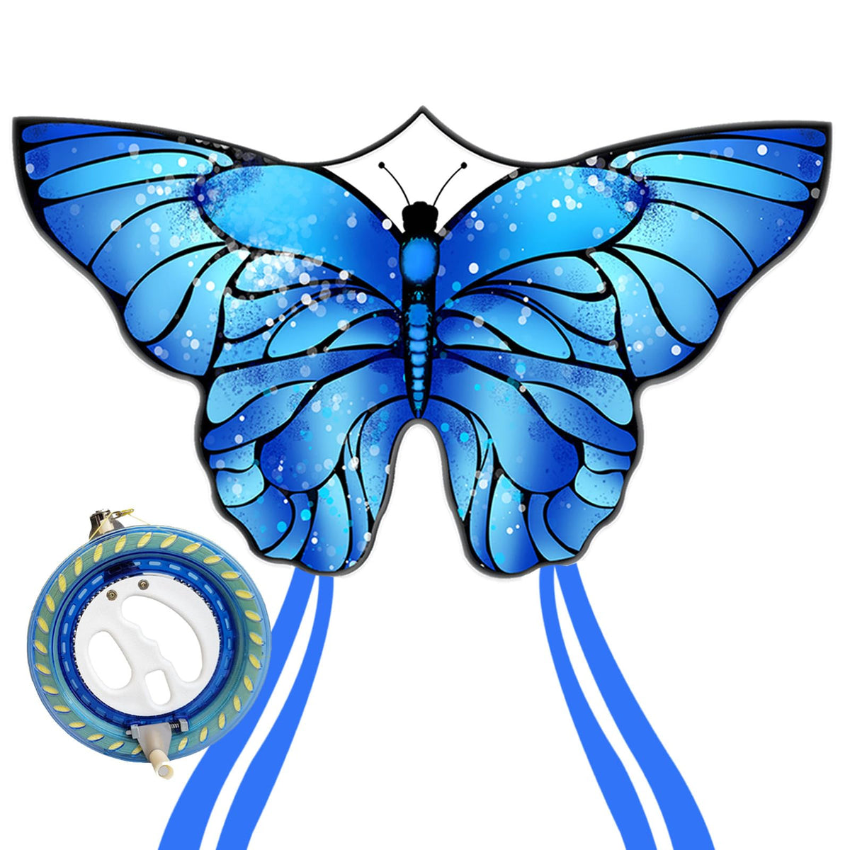 Kaiciuss Beach butterfly kite 55x28 ready for easy launch for kids and beginners.