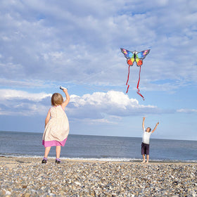 Kaiciuss butterfly kite easy-setup for quick takeoff.