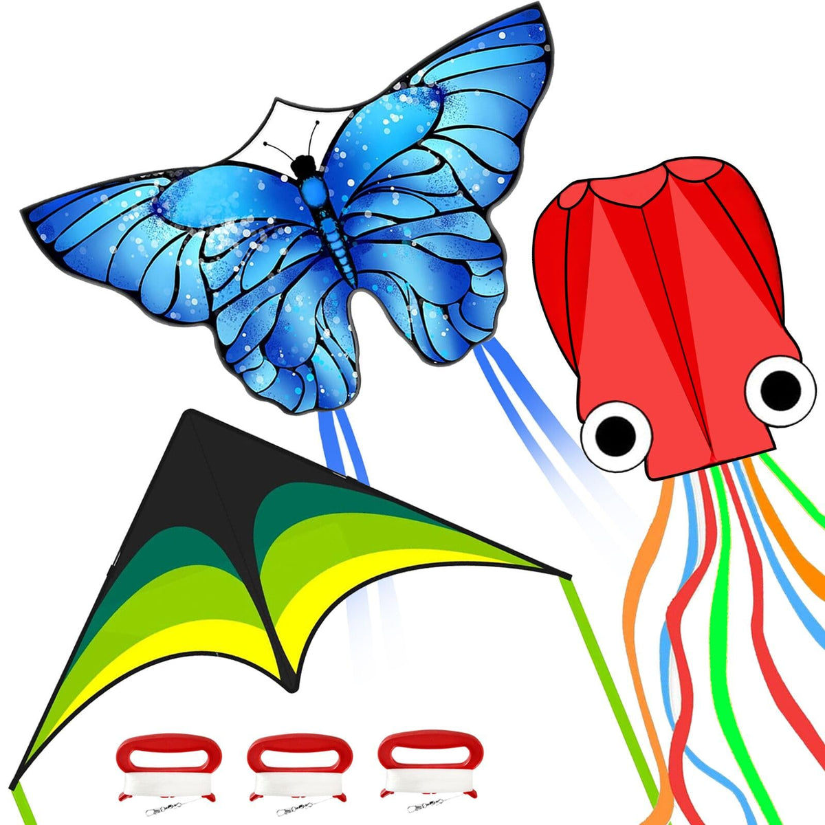 Kaiciuss butterfly kite in flight with vibrant colors for easy family fun