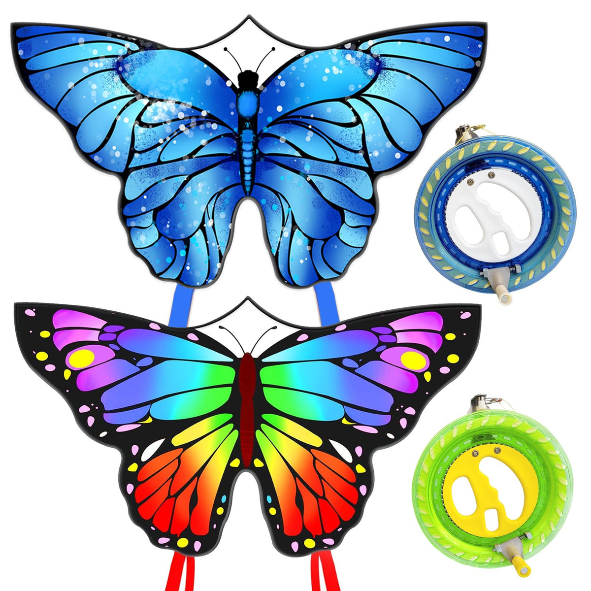 Kaiciuss butterfly kites set with two kites flying for family fun