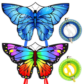 Kaiciuss butterfly kites set with two kites flying for family fun