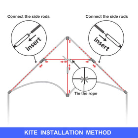 Kaiciuss delta kite easy-assembly highlights quick setup without tools.