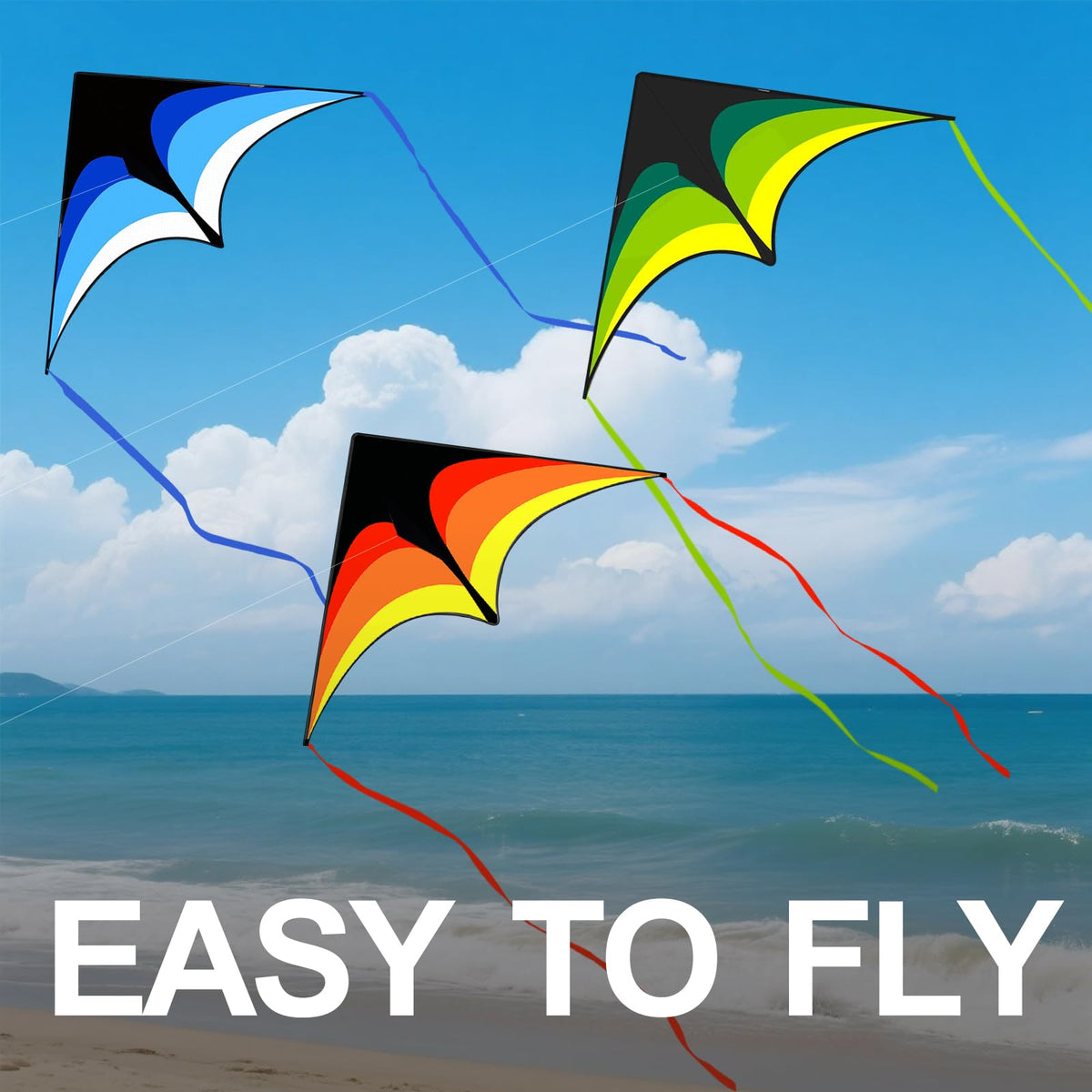 Kaiciuss Delta Kite Set orange in breezy conditions for stable flight