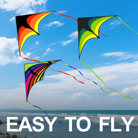 Kaiciuss delta kite rainbow 55in brings vibrant color and smooth takeoffs.