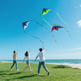 Kaiciuss delta kite rainbow 55in bright colors for kids