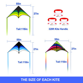 Kaiciuss delta kite set uses 210T nylon fabric for durability