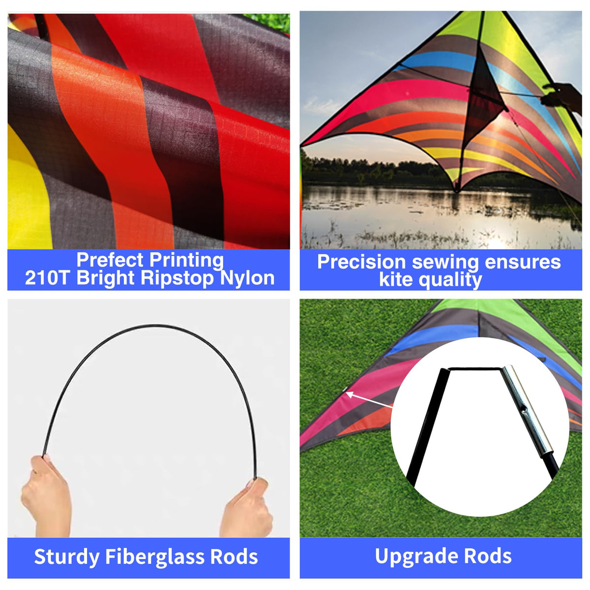 Kaiciuss delta kite set includes 300ft handle and string
