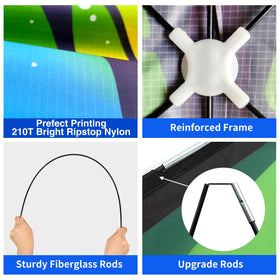 Kaiciuss 210T polyester fabric with fibreglass frame for durability