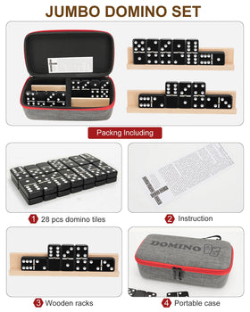 KAILE double-6 domino set in portable case for travel