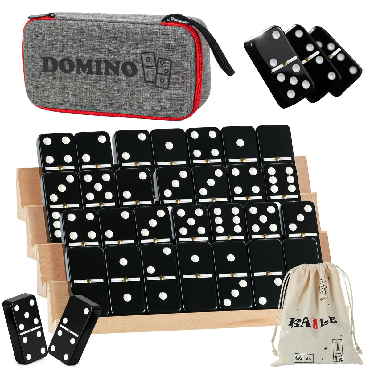 KAILE jumbo domino tiles with clear pips for easy reading