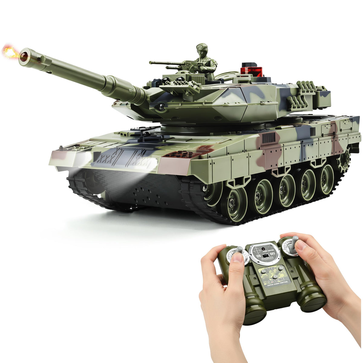 KAIM Ger Leopard II RC Tank front view for immersive battlefield action